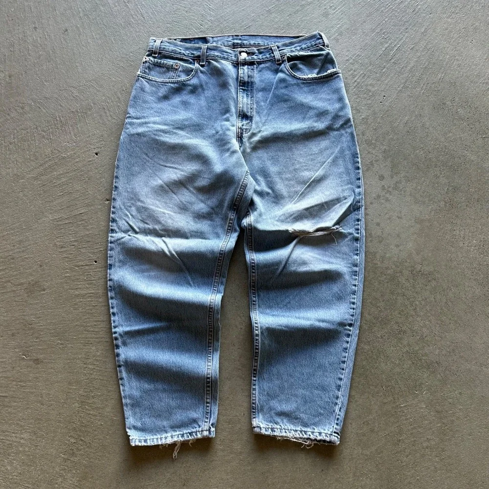 Vintage 90s Levis 560 Jeans Mens 38x30 Blue Light Denim Loose Fit Tapered USA